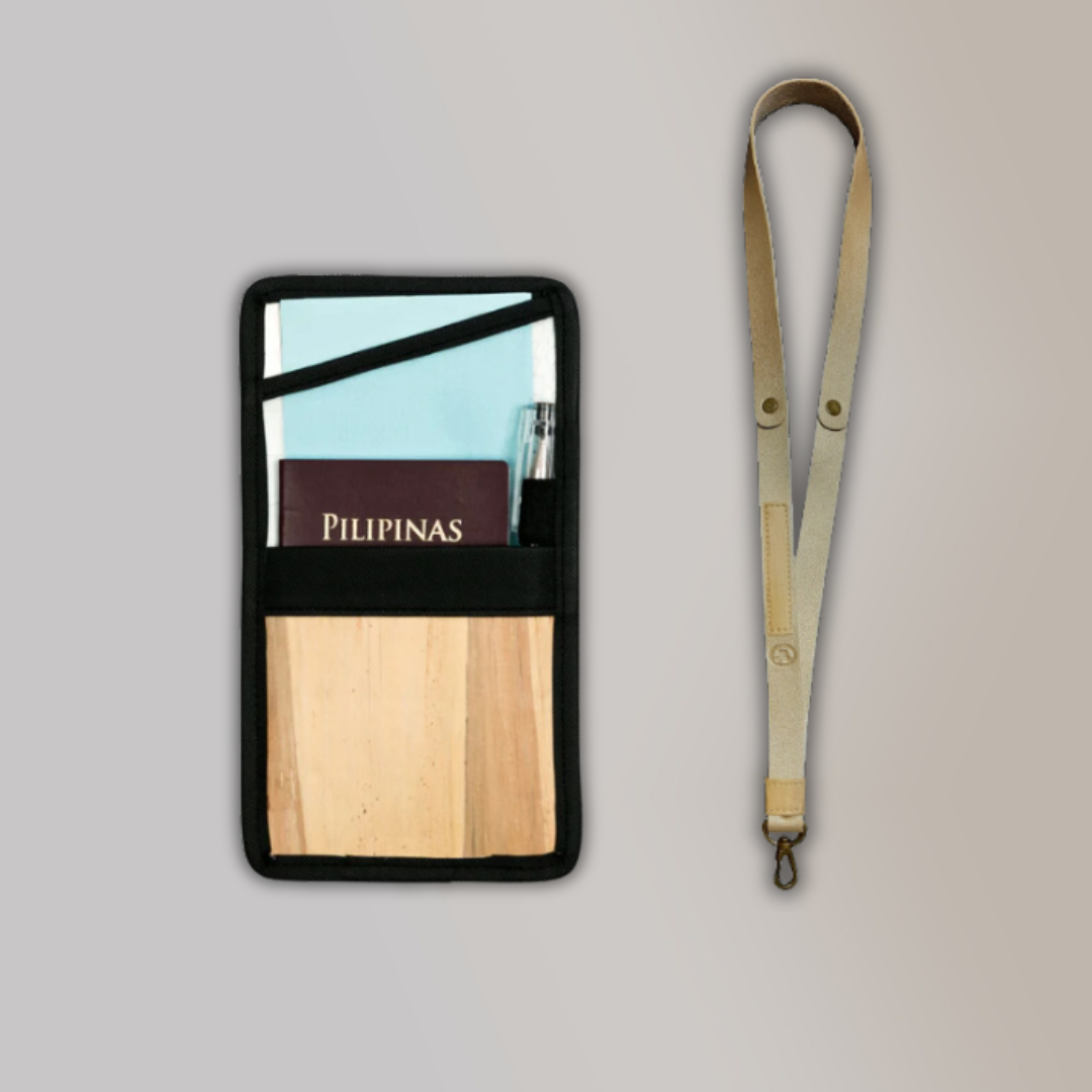 Lakbay Travel Essentials Kit - Black Colored Lakbay and Gold Colored Lanyard