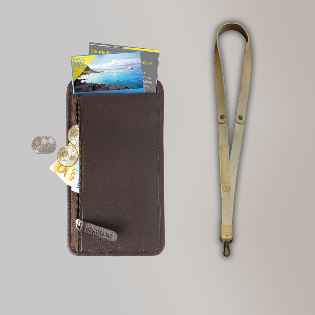 Lakbay Travel Essentials Kit - Dark brown Colored Lakbay and Gold Colored Lanyard