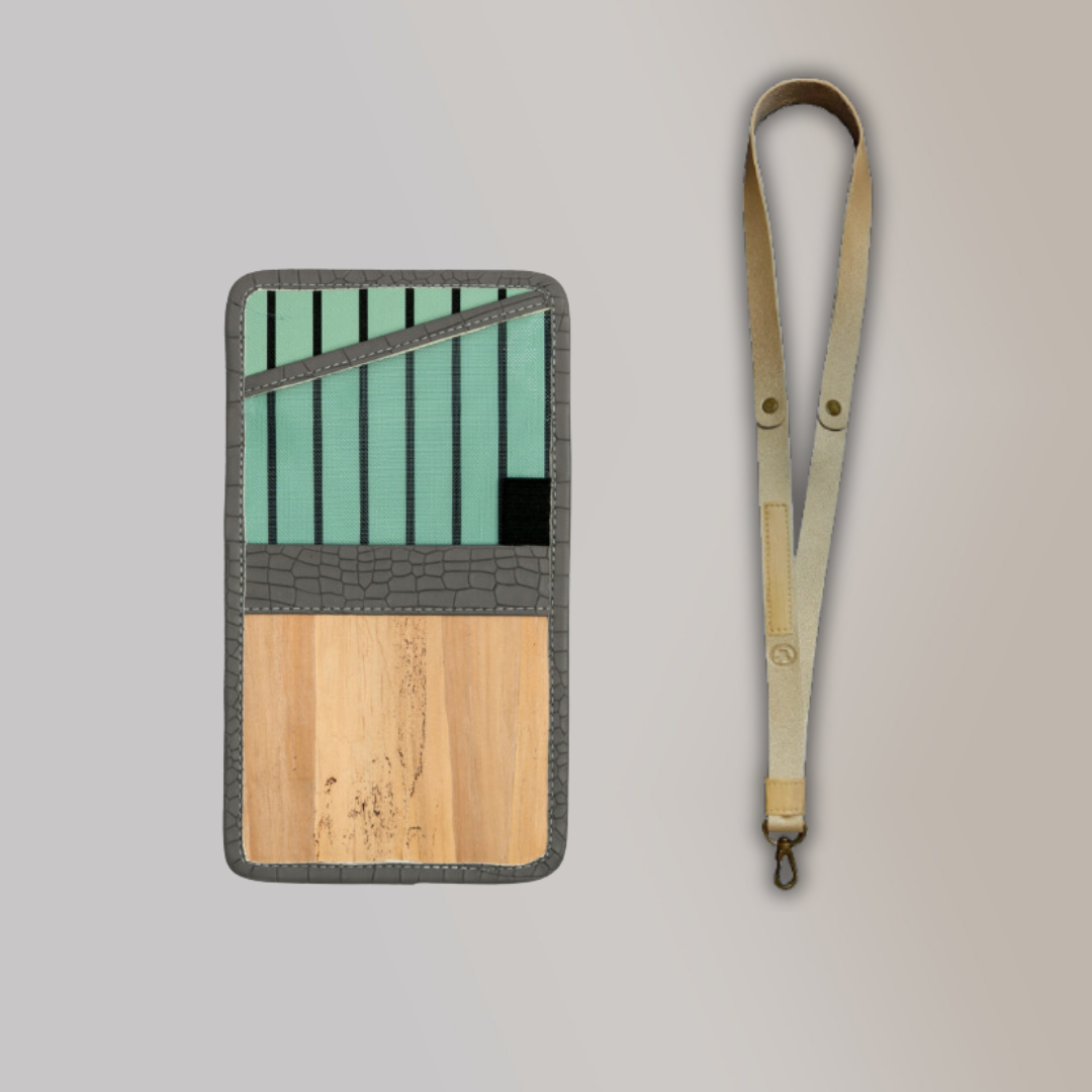 Lakbay Travel Essentials Kit - Moss Colored Lakbay and Gold Colored Lanyard