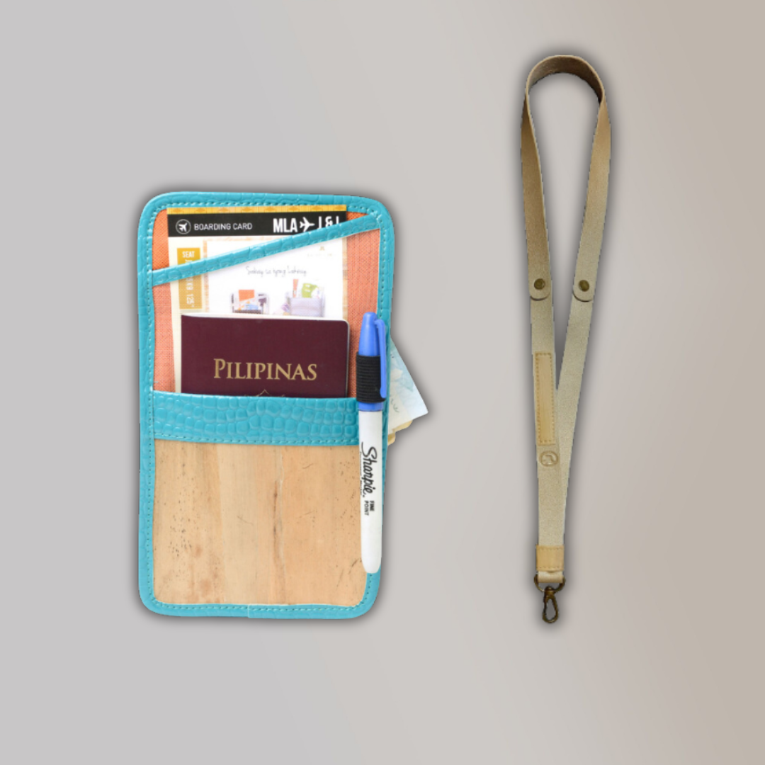 Lakbay Travel Essentials Kit - Turquoise Variation Lakbay and Gold Variation Lanyard