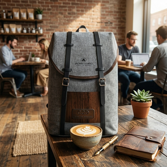Vegan Leather Accent Bam Water Proof Premium Backpack with Water Hyacinth, Bam Water Proof Bag, Ecoingenuity Inc., Jacinto & Lirio. - Jacinto & Lirio