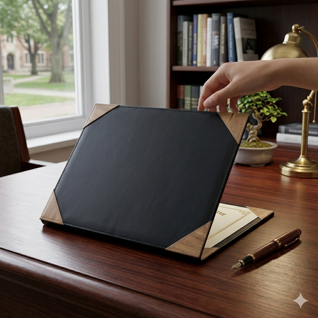 Vegan Leather Certificate Holder, Certificate Holder, Ecoingenuity Inc., Jacinto & Lirio. - Jacinto & Lirio