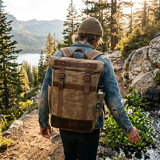 Santiago Water Proof Premium Backpack with Water Hyacinth Accent, Santiago Water Proof Bag, Jacinto & Lirio, Jacinto & Lirio. - Jacinto & Lirio