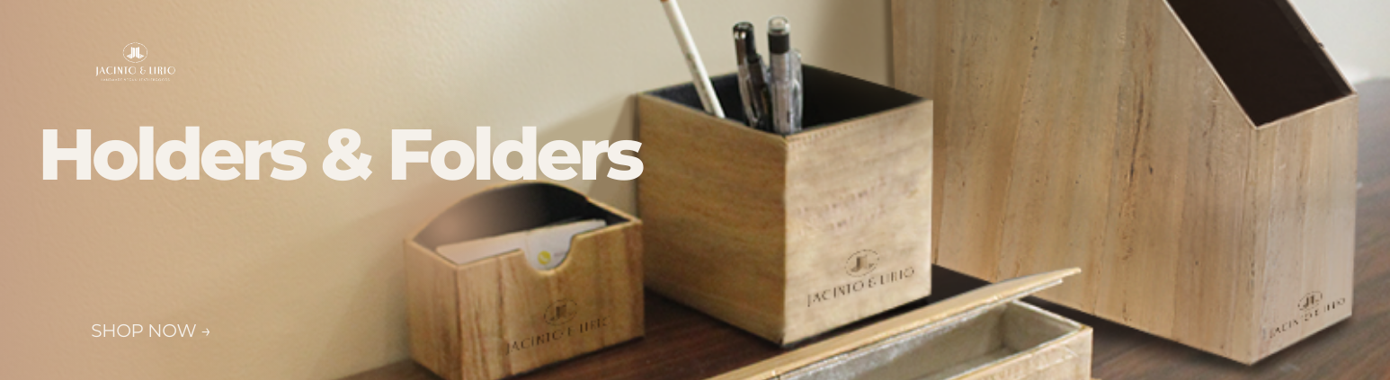 pen holders, card holders, and folder holders made of vegan leather