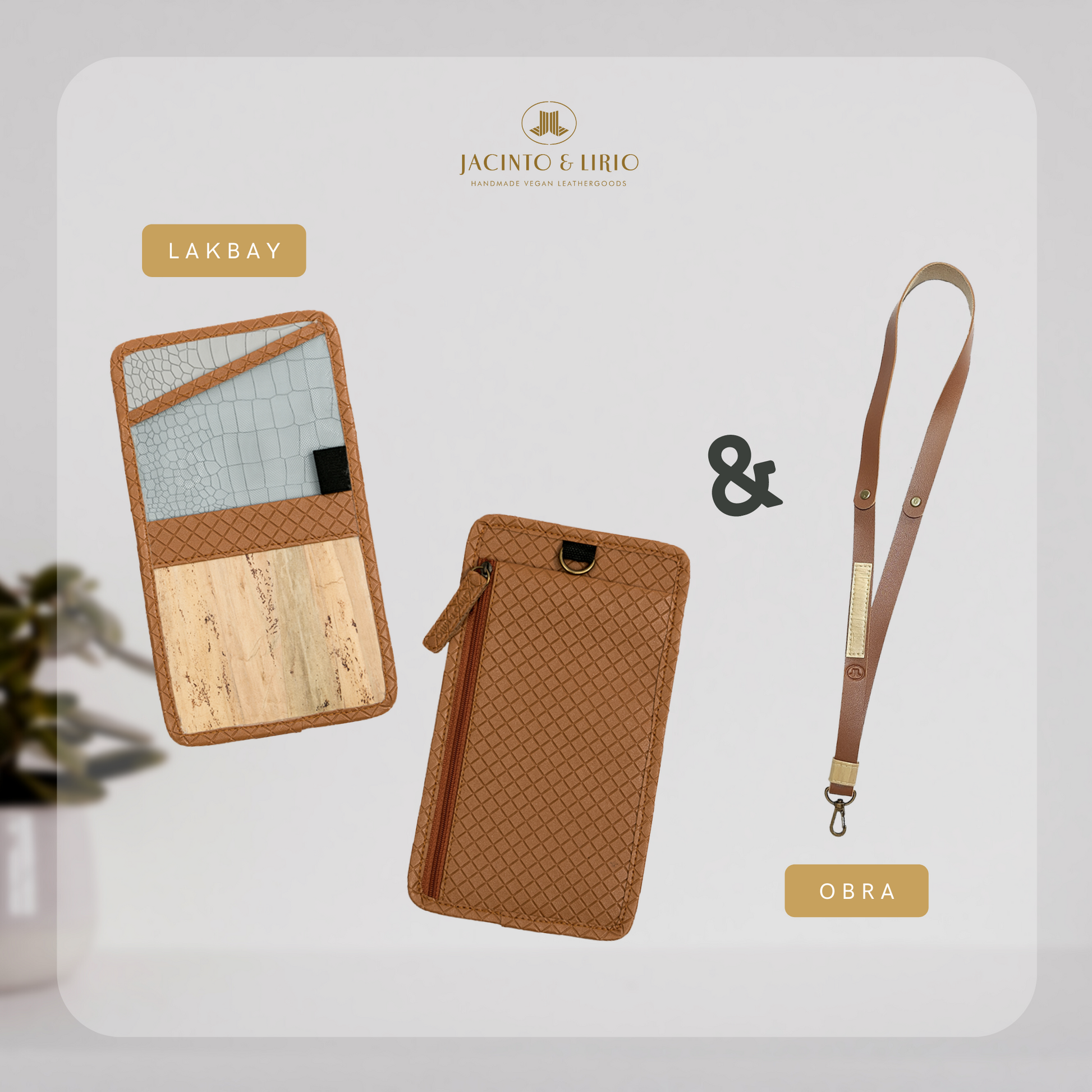 A phone holder with a attachable lanyard.