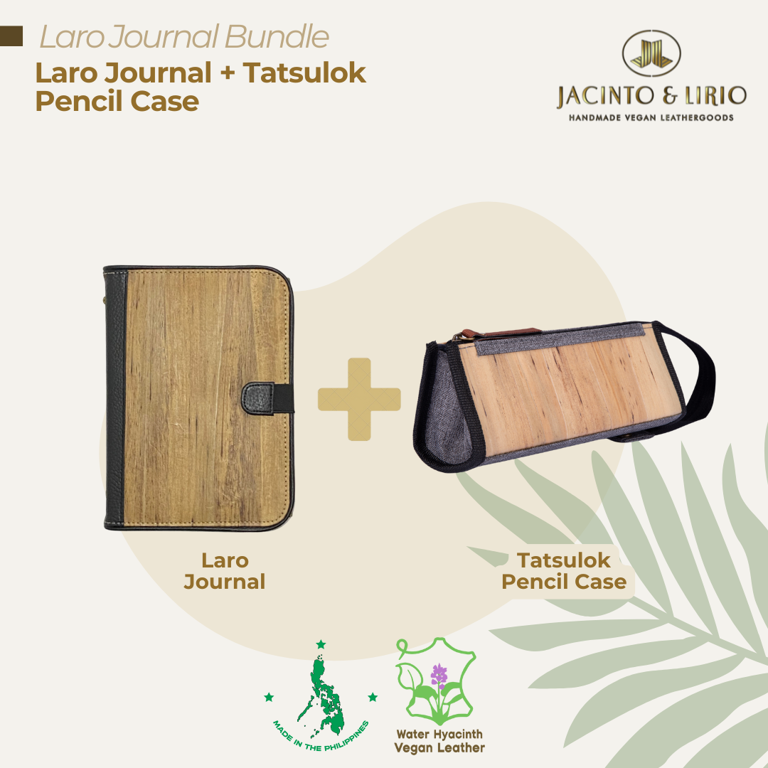 A bundle composed of a multifunctional journal in ebony black and an ash gray expandable case exemplifying Filipino creativity and organization.
