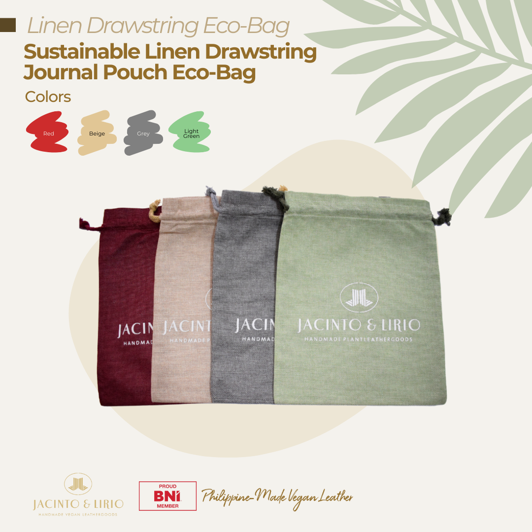 Jacinto & Lirio Sustainable Linen Drawstring Journal Pouch Eco-Bag - Jacinto & Lirio