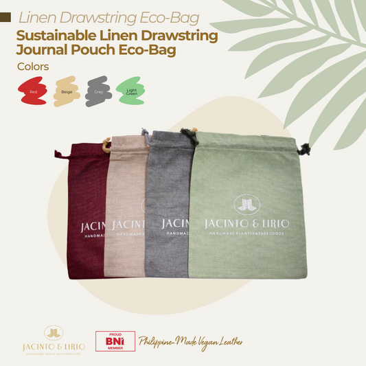 Jacinto & Lirio Sustainable Linen Drawstring Journal Pouch Eco-Bag - Jacinto & Lirio