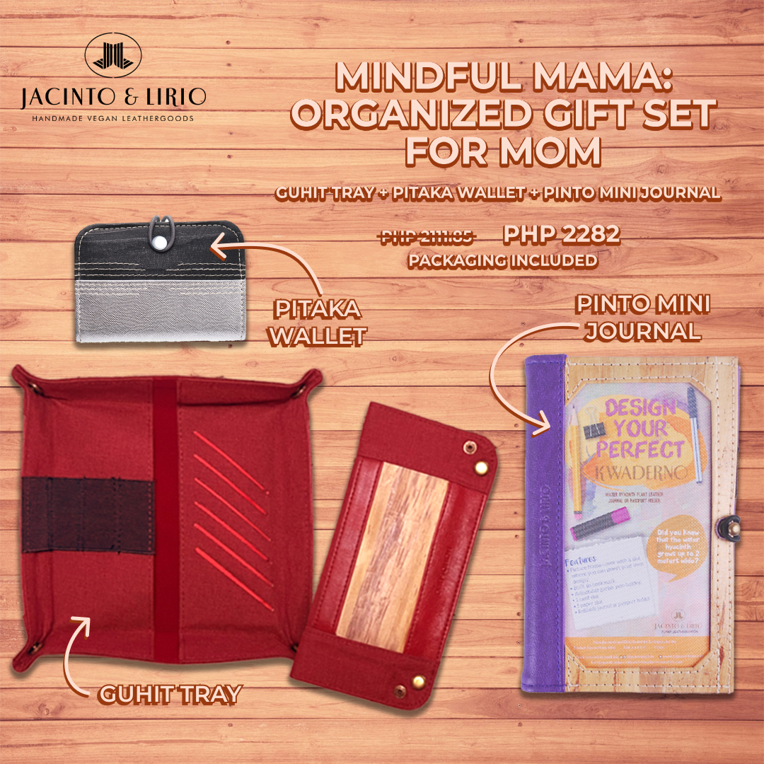 Mindful Mama gift box featuring pink carnations and an elegant organizer