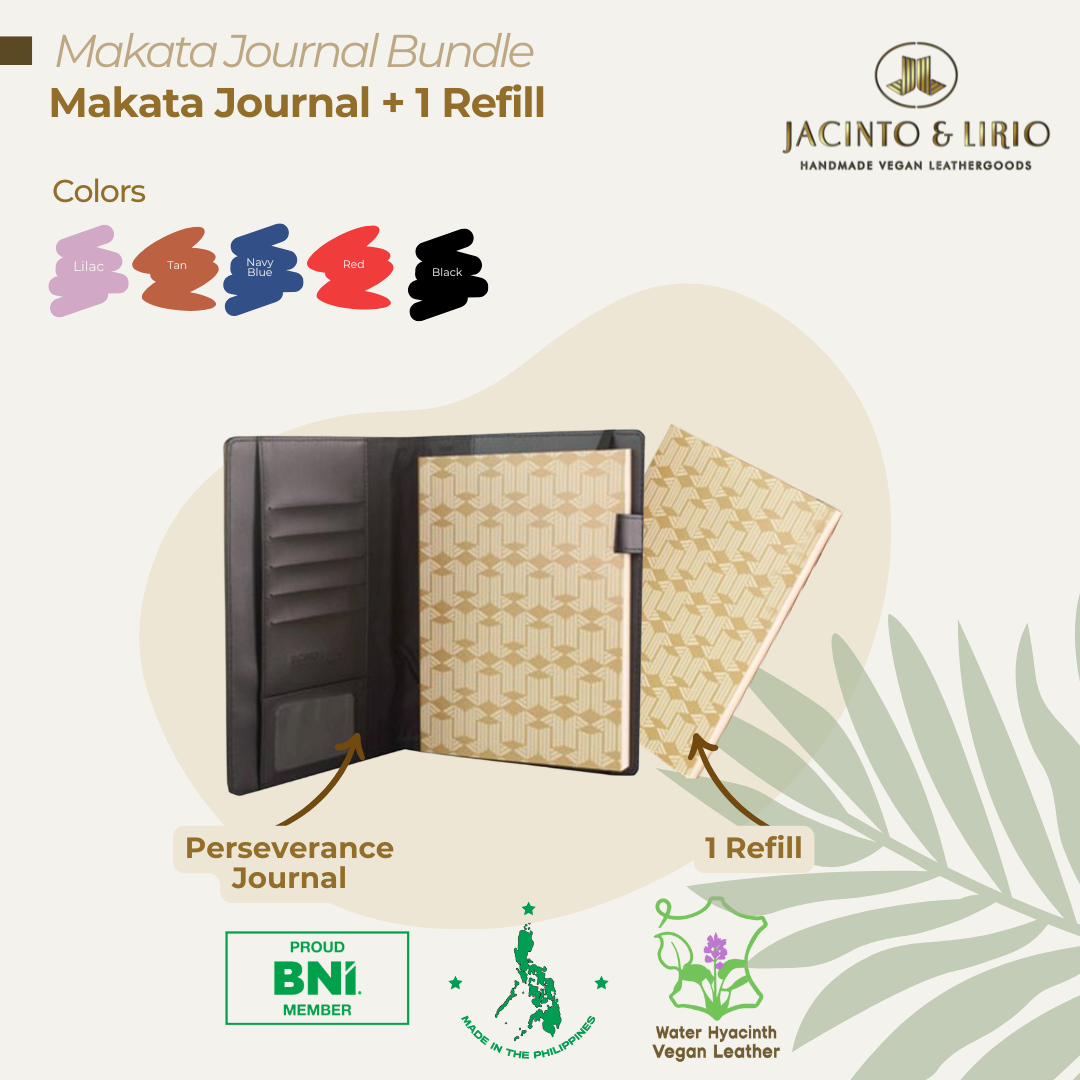 Makata A5 Executive Journal Refillable with Card Holders + 1pc Makata Refill Blank Notebook Journal Inserts bundle