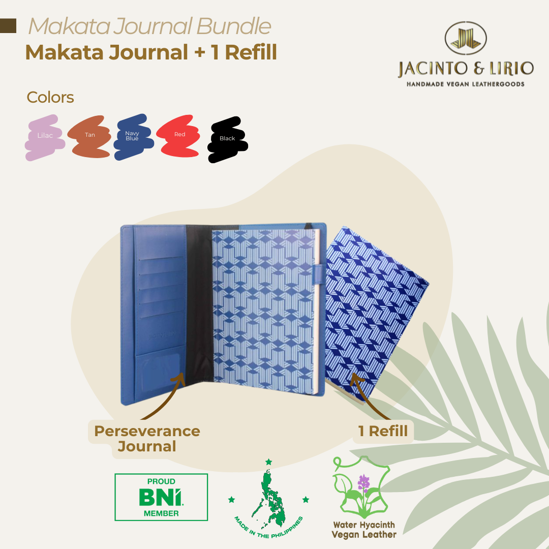 Makata A5 Executive Journal Refillable with Card Holders + 1pc Makata Refill Blank Notebook Journal Inserts bundle