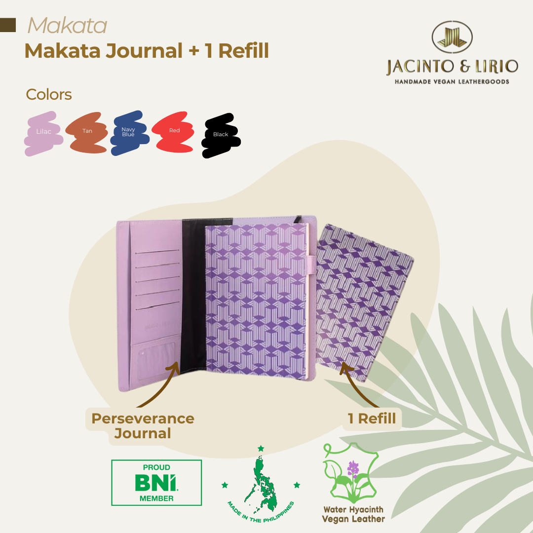Makata A5 Executive Journal Refillable with Card Holders + 1pc Makata Refill Blank Notebook Journal Inserts bundle