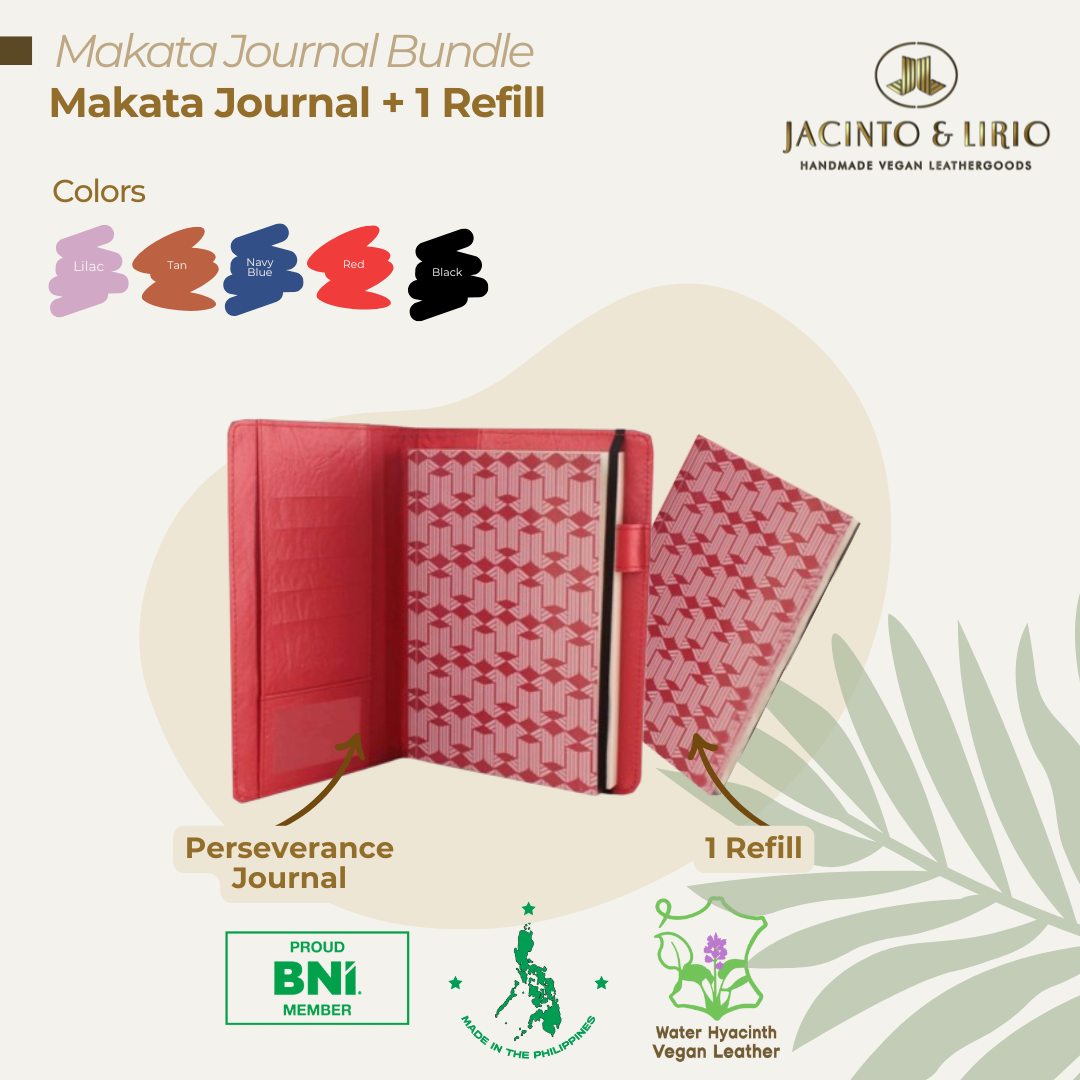 Makata A5 Executive Journal Refillable with Card Holders  + 1pc Makata Refill Blank Notebook Journal Inserts bundle, Makata Journal, Ecoingenuity Inc., Jacinto & Lirio. - Jacinto & Lirio