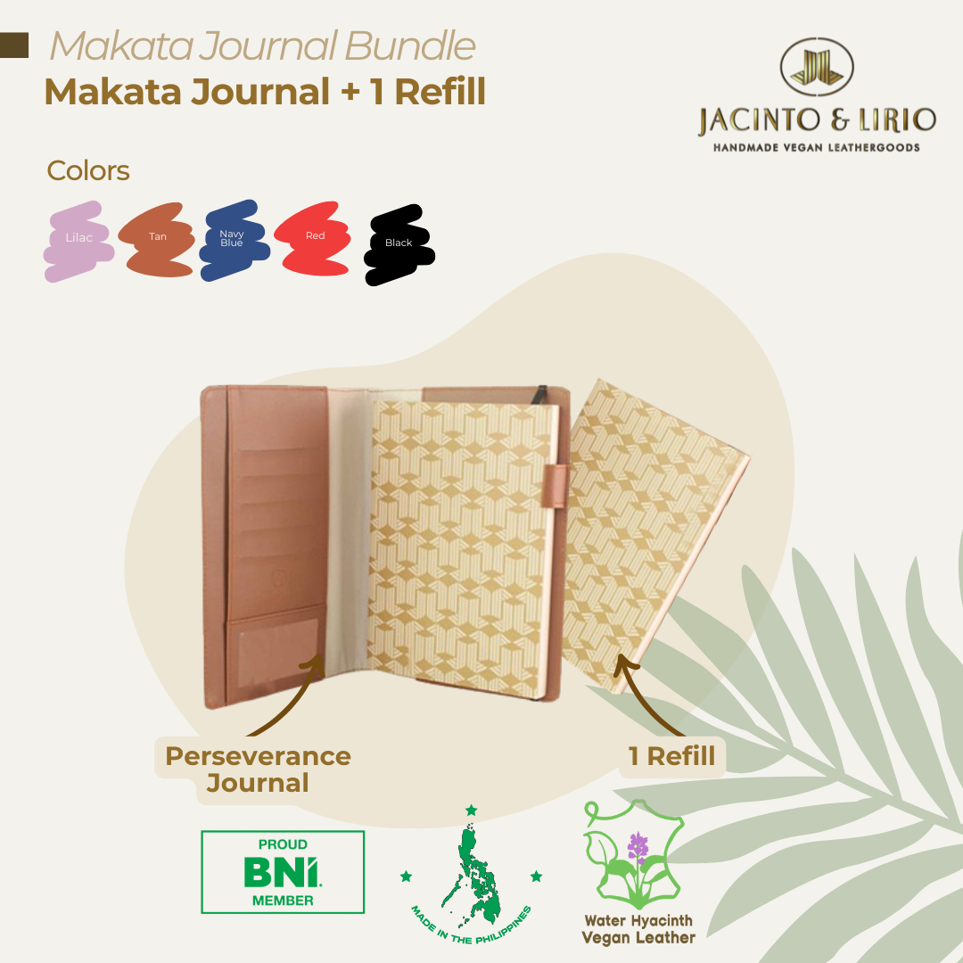 Makata A5 Executive Journal Refillable with Card Holders + 1pc Makata Refill Blank Notebook Journal Inserts bundle