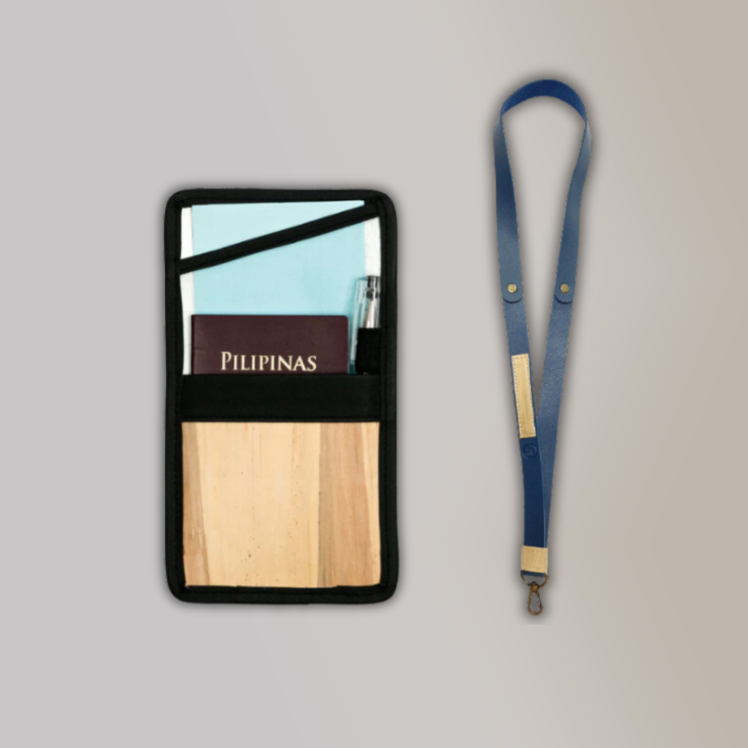 Lakbay Travel Essentials Kit - Black Colored Lakbay and Navy Colored Lanyard