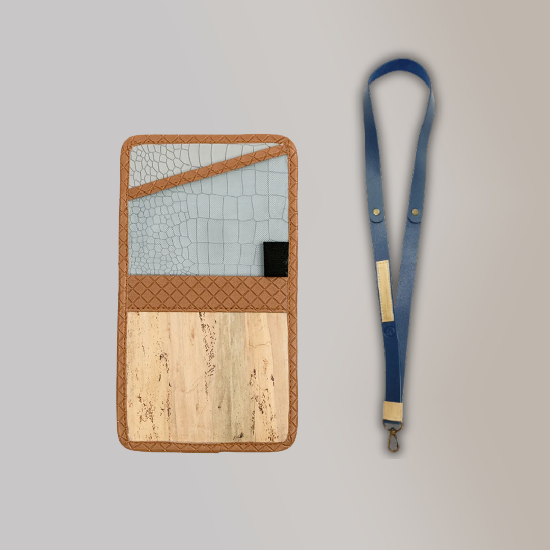 Lakbay Travel Essentials Kit - Caramel Colored Lakbay and Navy Colored Lanyard