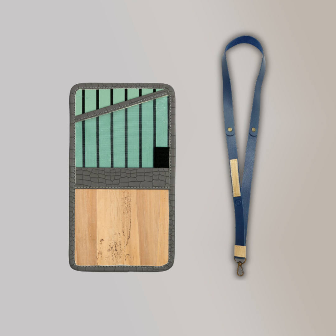 Lakbay Travel Essentials Kit - Moss Colored Lakbay and Navy Colored Lanyard