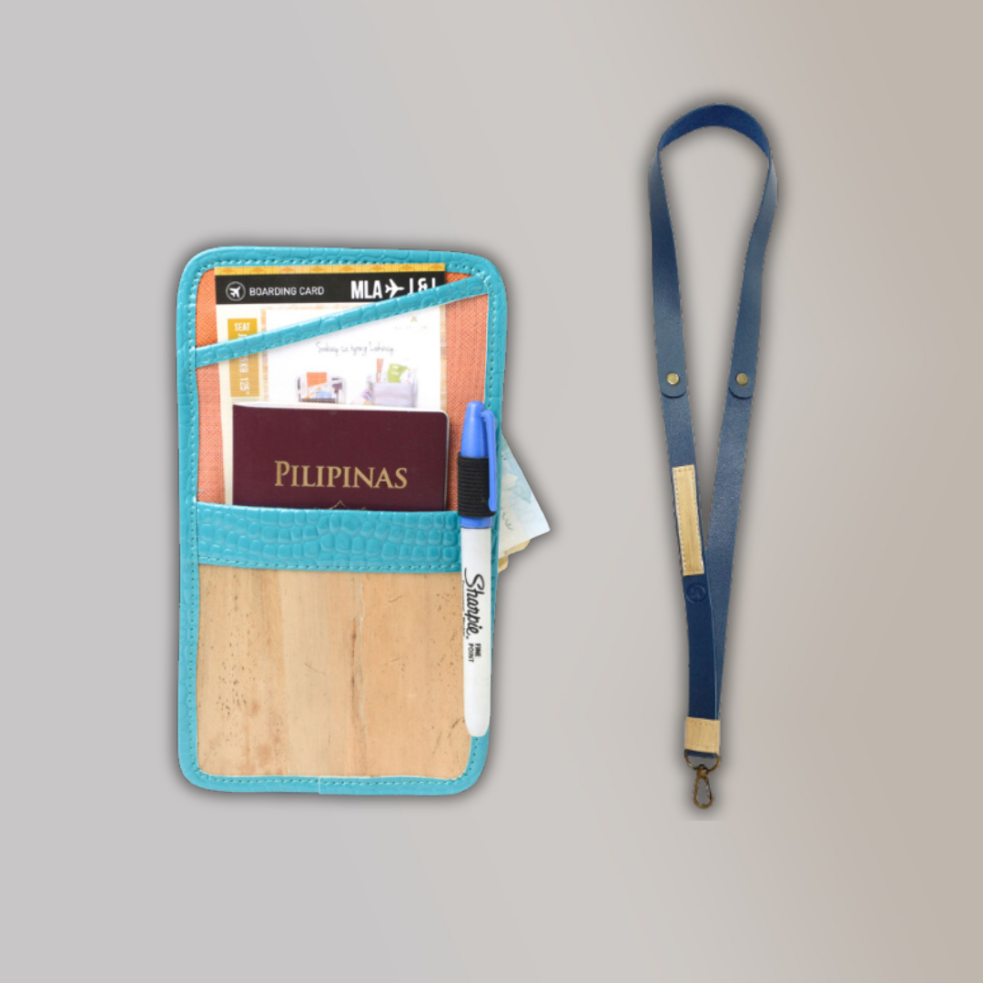 Lakbay Travel Essentials Kit - Turquoise Variation Lakbay and Navy Variation Lanyard