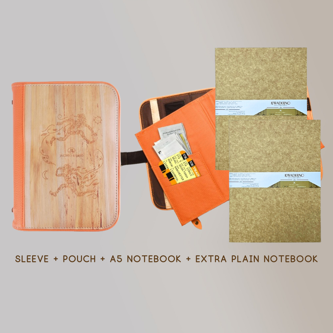 The Laro A5 traveller's planner comes with an orange detachable notebook sleeve that doubles as a pouch with its built-in compartments, and also has refillable A5 pages inside that can also be removed.