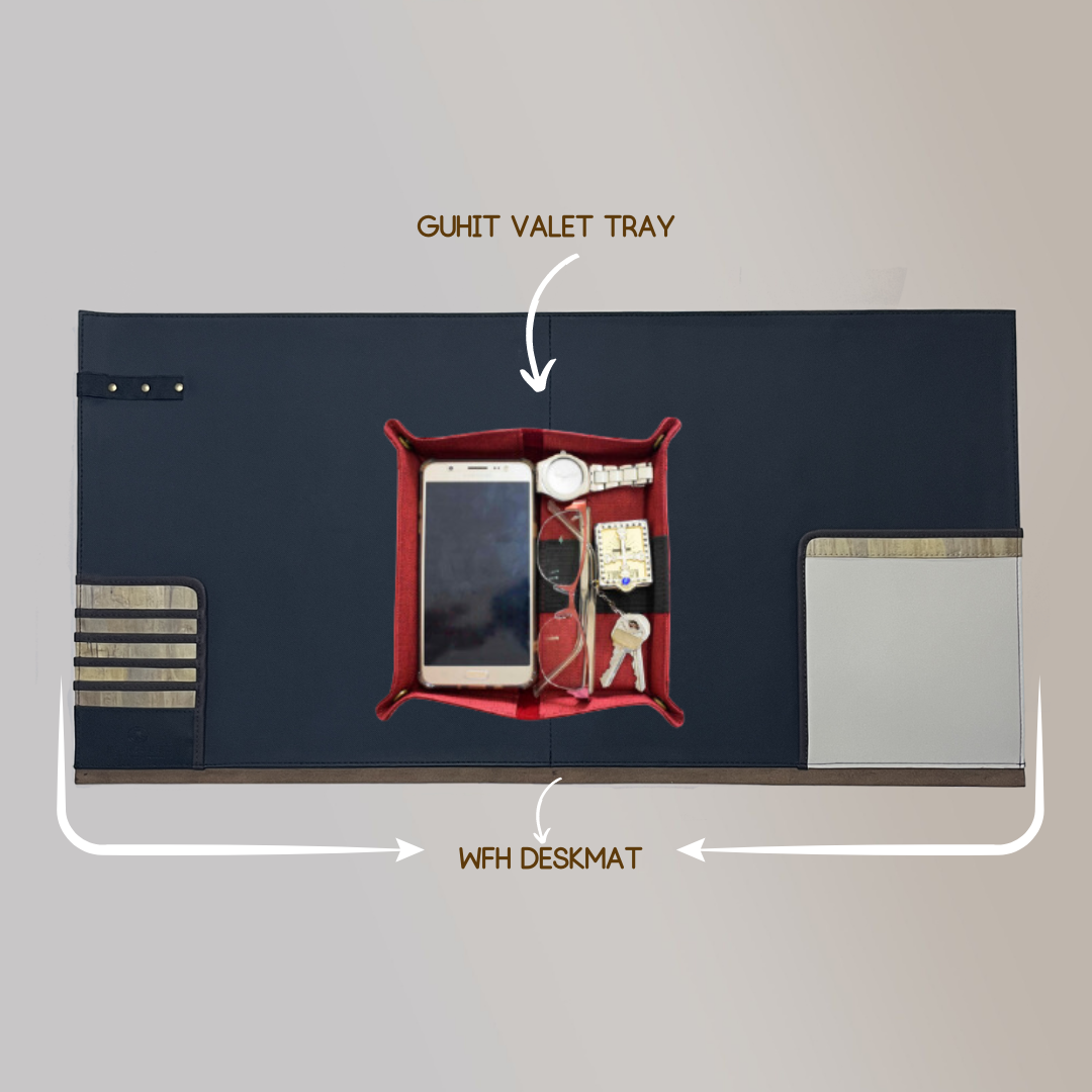 WFH Desk Mat or Gaming Pad with Pockets and Card Holders - Jacinto & Lirio