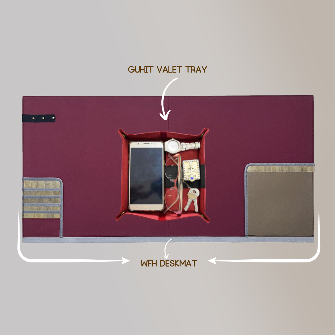 WFH Desk Mat or Gaming Pad with Pockets and Card Holders - Jacinto & Lirio