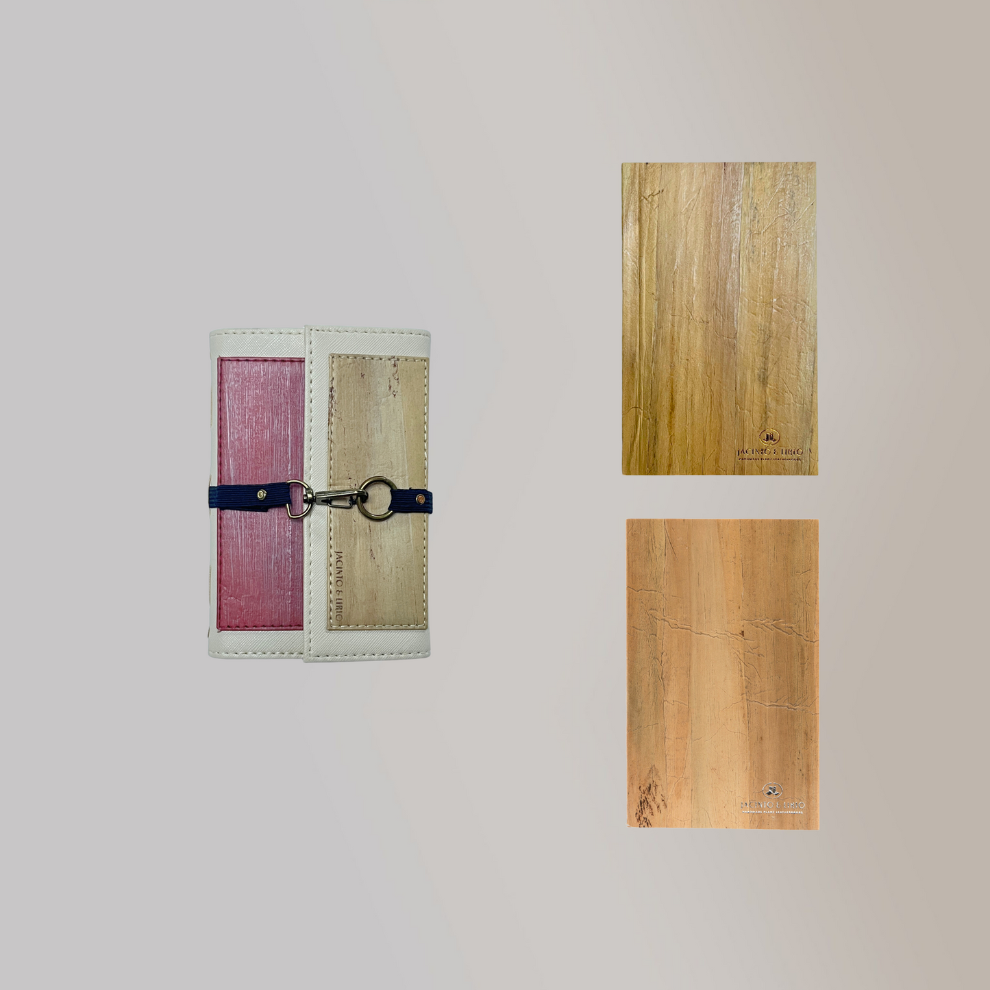 Artisan II Mini Dual Cover Passport Holder and Refillable Journal + Silver & Bronze Refill Bundle - Jacinto & Lirio