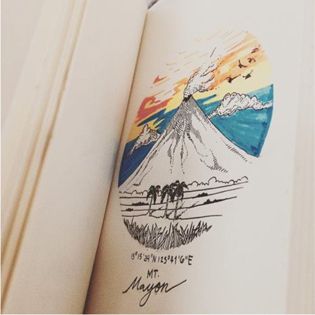 Blank cream pages of notebook refill acts as a sketchpad for capturing natural sights and beauties.