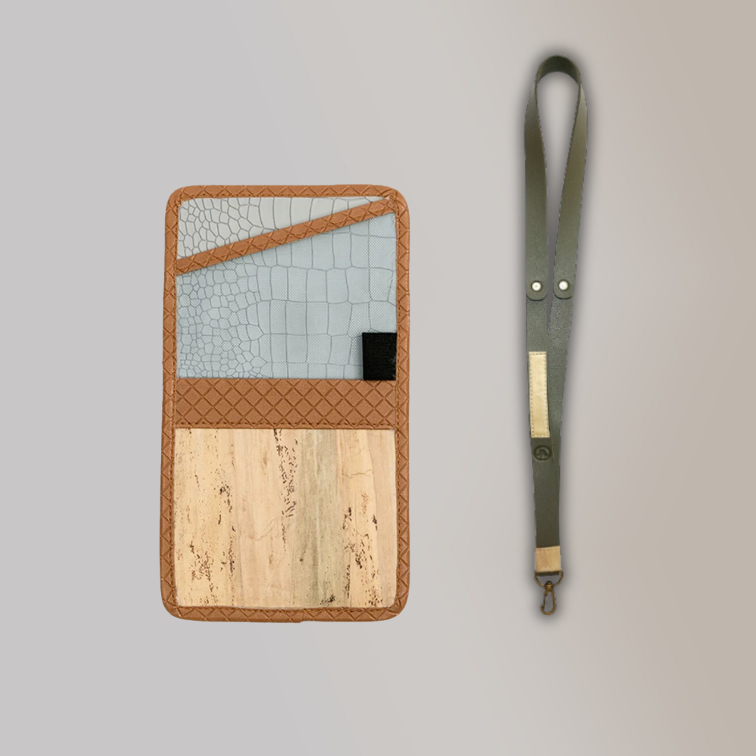 Lakbay Travel Essentials Kit - Caramel Colored Lakbay and Army Green Colored Lanyard