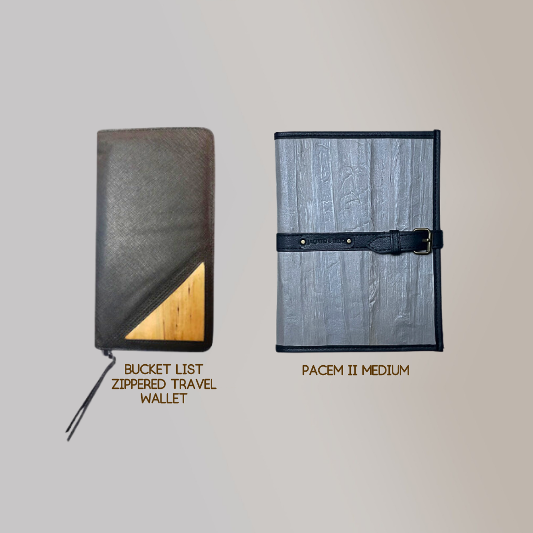 Bucket List Zippered Travel Wallet or Checkbook Wallet Essentials Purse with Retractable Wristlet - Jacinto & Lirio
