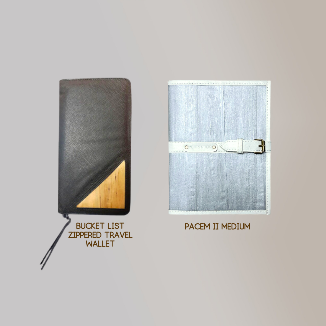 Bucket List Zippered Travel Wallet or Checkbook Wallet Essentials Purse with Retractable Wristlet - Jacinto & Lirio