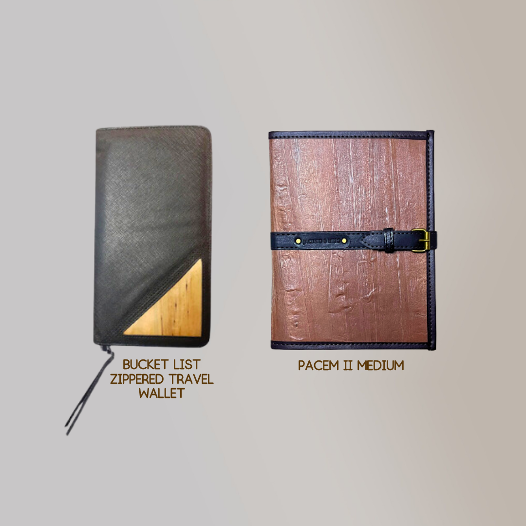 Bucket List Zippered Travel Wallet or Checkbook Wallet Essentials Purse with Retractable Wristlet - Jacinto & Lirio