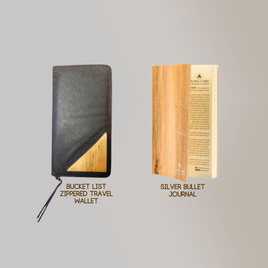 Bucket List Zippered Travel Wallet or Checkbook Wallet Essentials Purse with Retractable Wristlet - Jacinto & Lirio