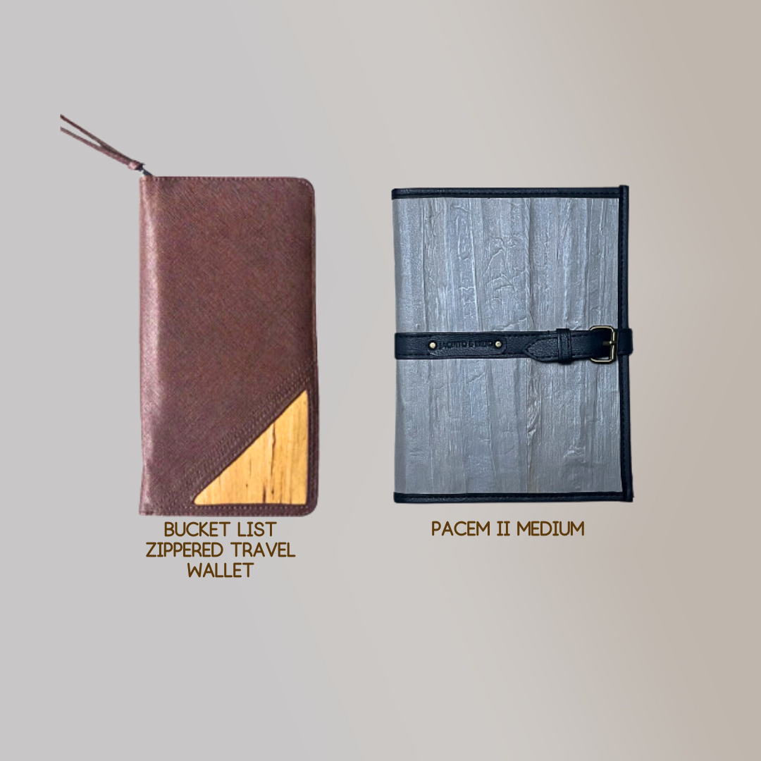 Bucket List Zippered Travel Wallet or Checkbook Wallet Essentials Purse with Retractable Wristlet - Jacinto & Lirio