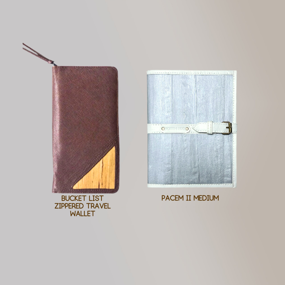 Bucket List Zippered Travel Wallet or Checkbook Wallet Essentials Purse with Retractable Wristlet - Jacinto & Lirio