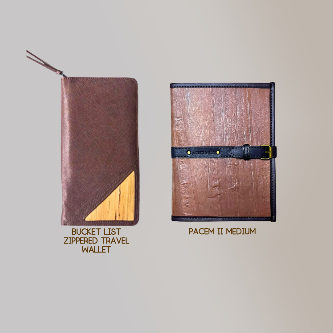 Bucket List Zippered Travel Wallet or Checkbook Wallet Essentials Purse with Retractable Wristlet - Jacinto & Lirio