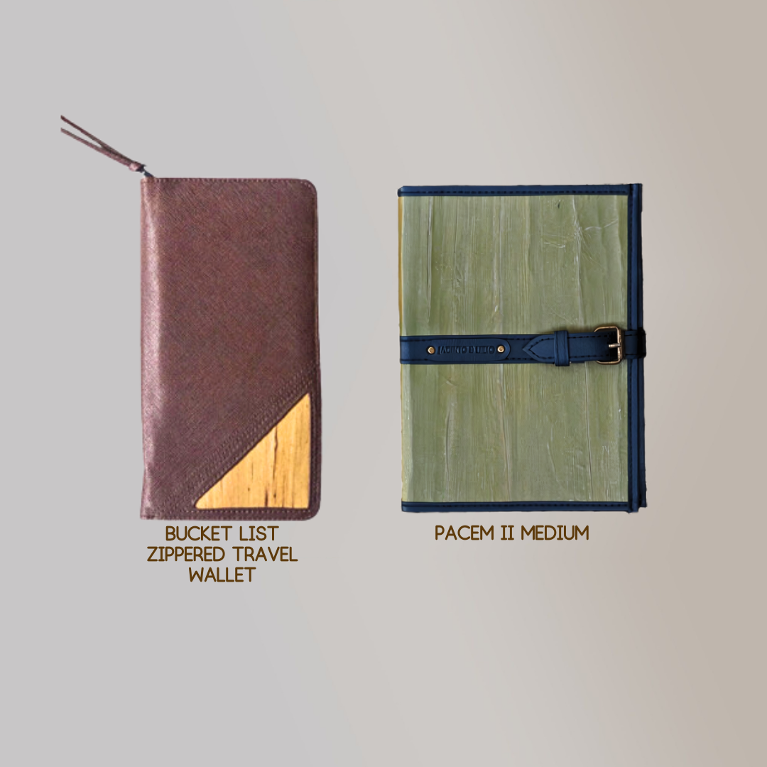 Bucket List Zippered Travel Wallet or Checkbook Wallet Essentials Purse with Retractable Wristlet - Jacinto & Lirio
