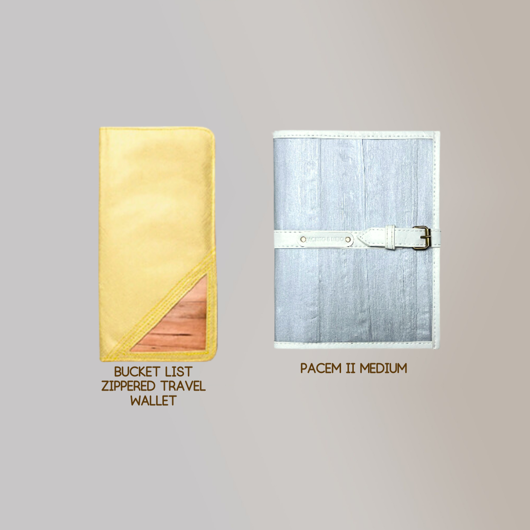 Bucket List Zippered Travel Wallet or Checkbook Wallet Essentials Purse with Retractable Wristlet - Jacinto & Lirio