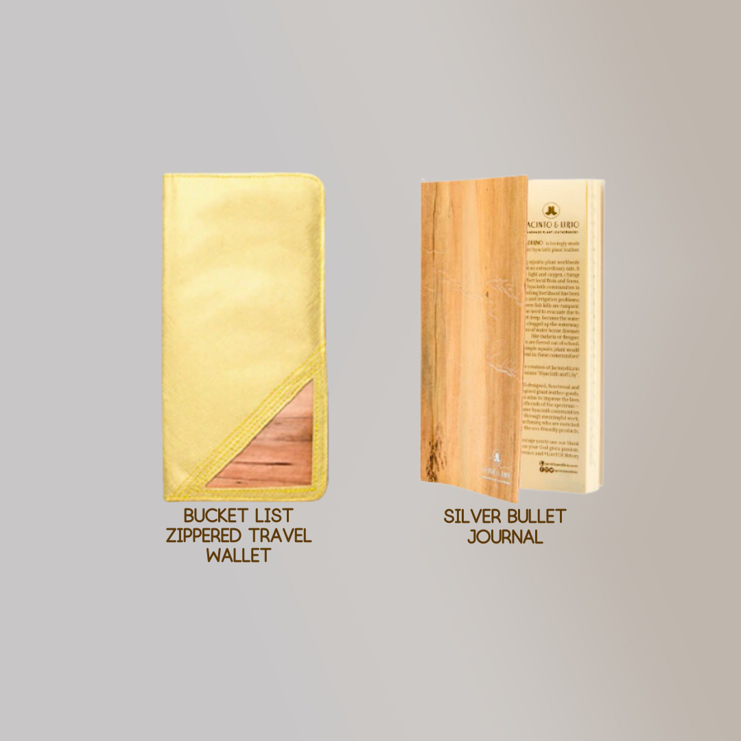 Bucket List Zippered Travel Wallet or Checkbook Wallet Essentials Purse with Retractable Wristlet - Jacinto & Lirio