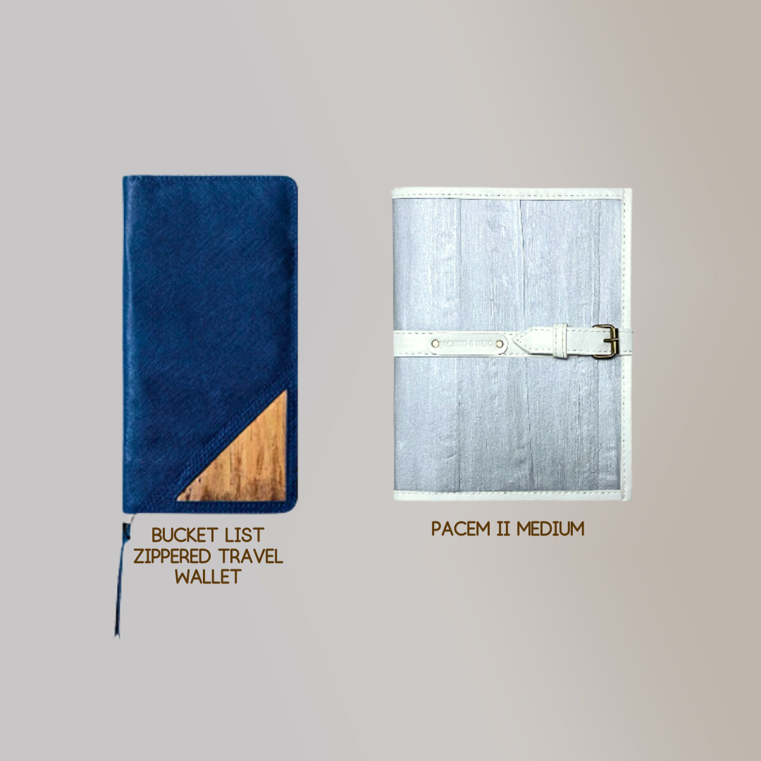 Bucket List Zippered Travel Wallet or Checkbook Wallet Essentials Purse with Retractable Wristlet - Jacinto & Lirio