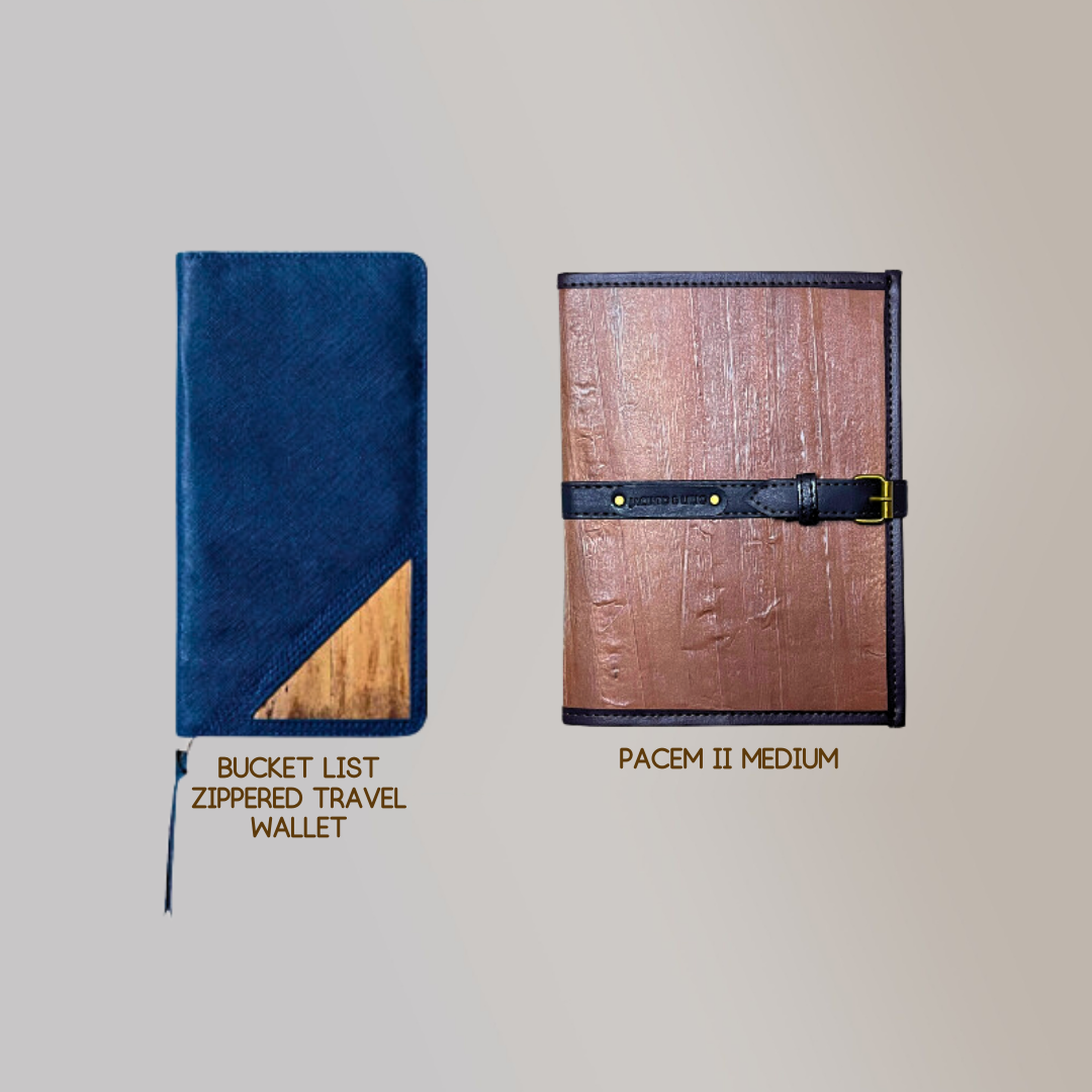 Bucket List Zippered Travel Wallet or Checkbook Wallet Essentials Purse with Retractable Wristlet - Jacinto & Lirio