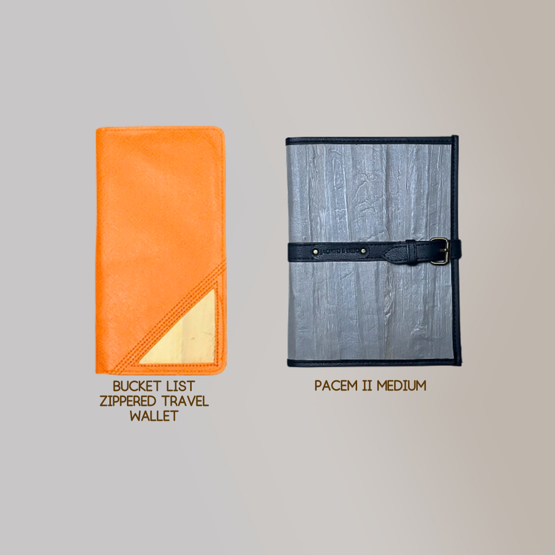 Bucket List Zippered Travel Wallet or Checkbook Wallet Essentials Purse with Retractable Wristlet - Jacinto & Lirio