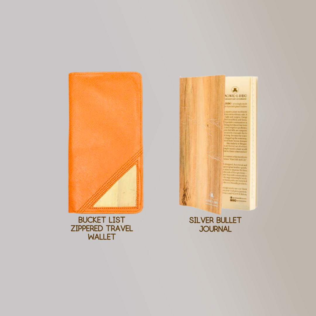 Bucket List Zippered Travel Wallet or Checkbook Wallet Essentials Purse with Retractable Wristlet - Jacinto & Lirio