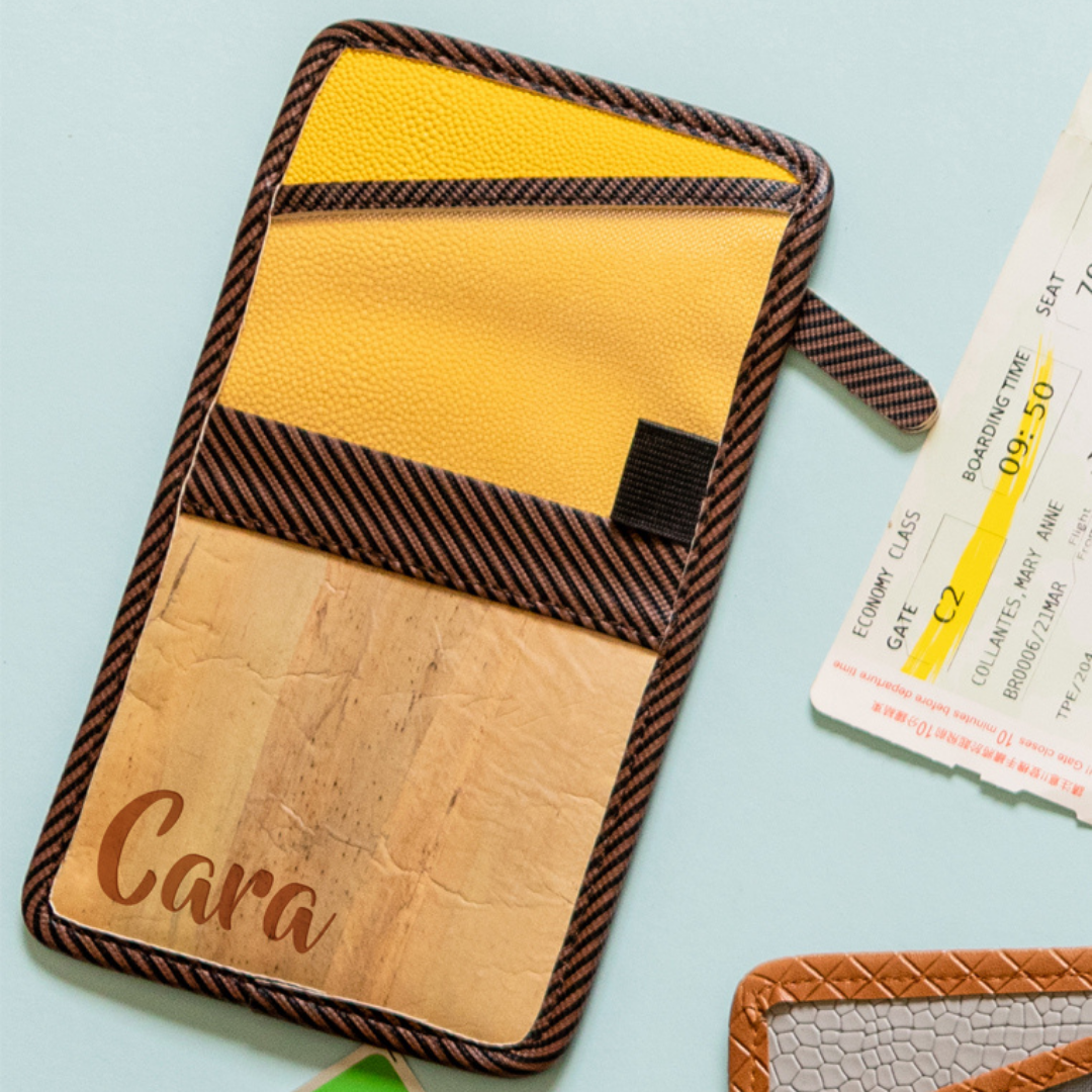 Lakbay wallet pouch allows for personalized engraving.