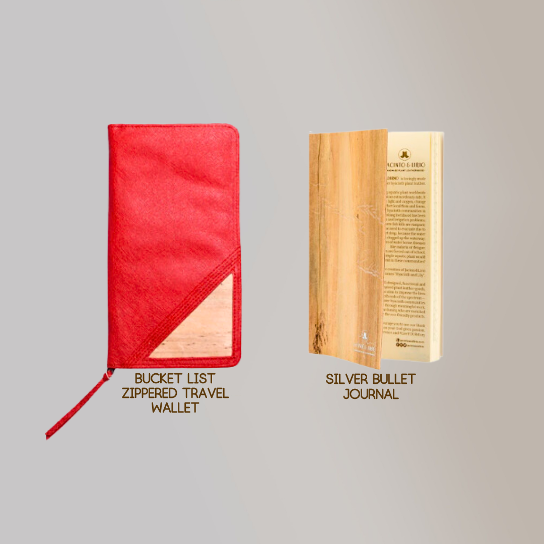 Bucket List Zippered Travel Wallet or Checkbook Wallet Essentials Purse with Retractable Wristlet - Jacinto & Lirio