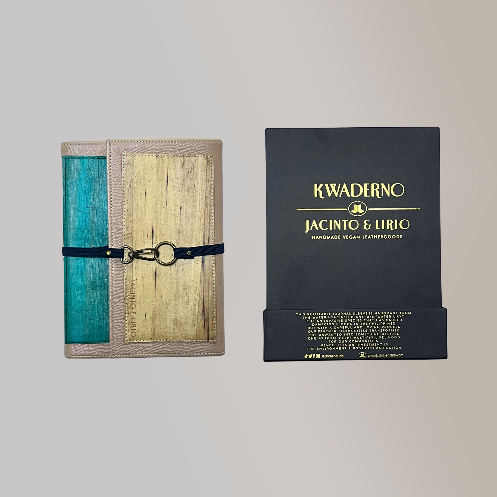 Artisan II Medium Dual Cover Refillable Vegan Leather Journal with Gift Box Packaging Bundle - Jacinto & Lirio