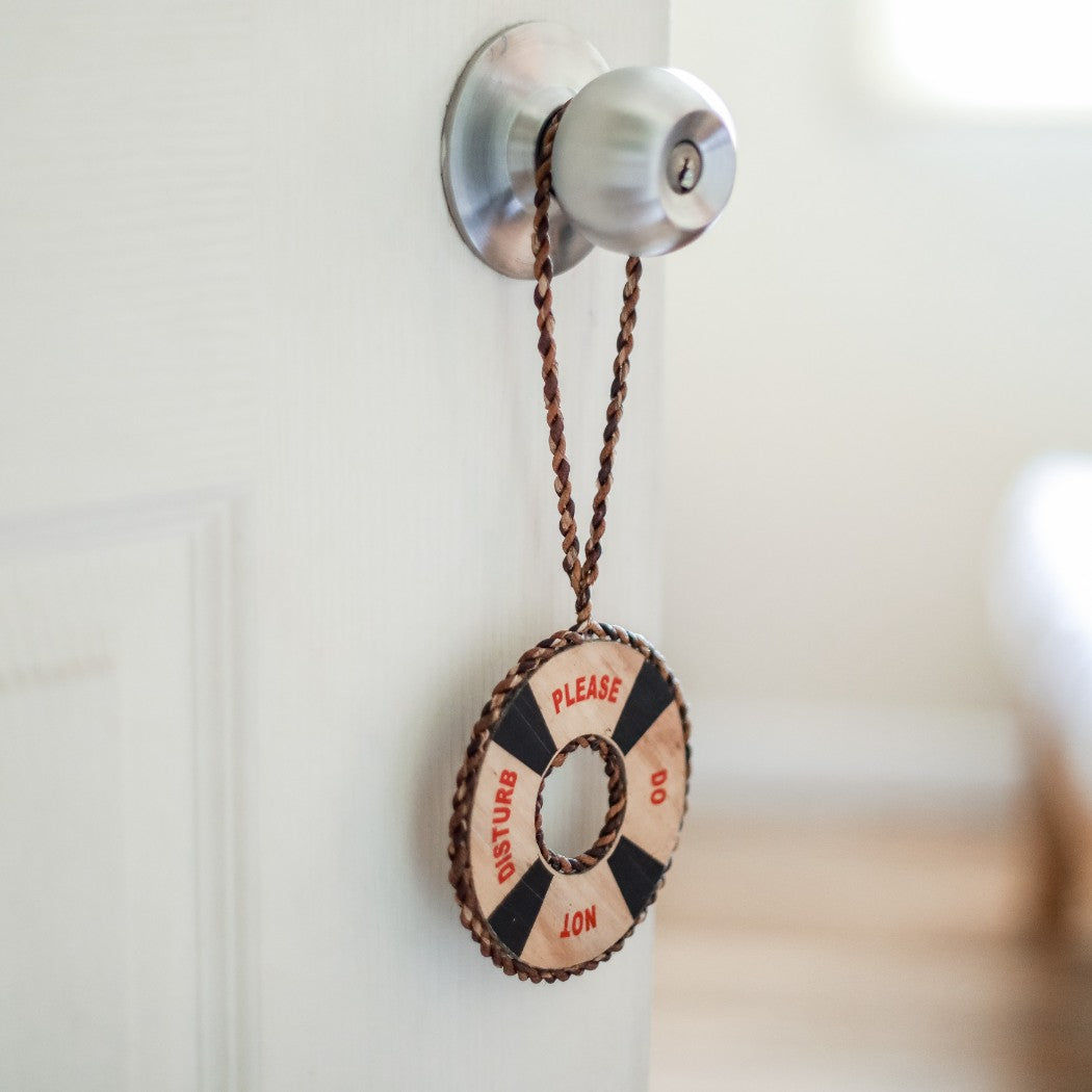Vegan Leather Eco-friendly Water Hyacinth Do Not Disturb Resort Door Signage - Jacinto & Lirio