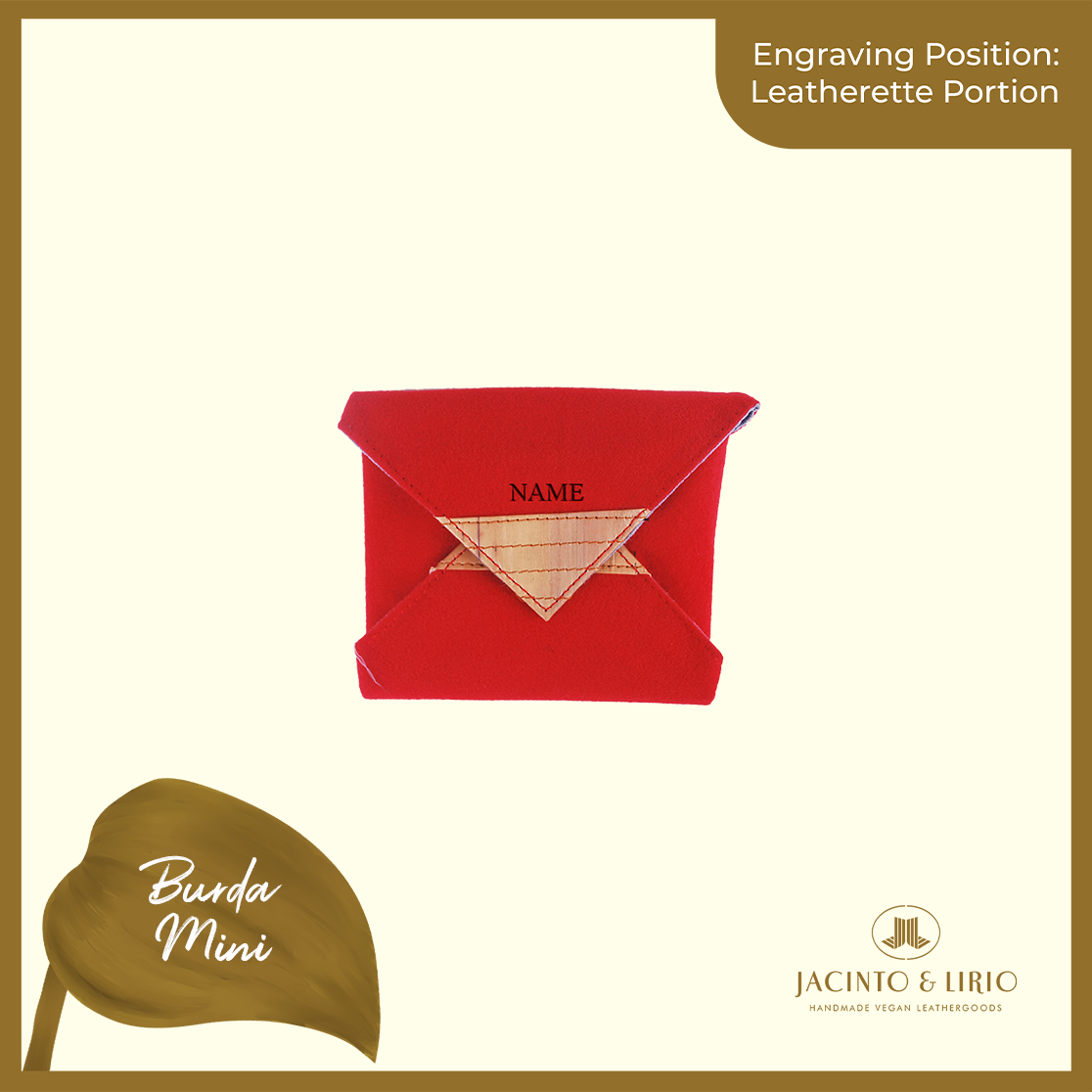 Logo Engraving Personalization on Leatherette Portion - Jacinto & Lirio