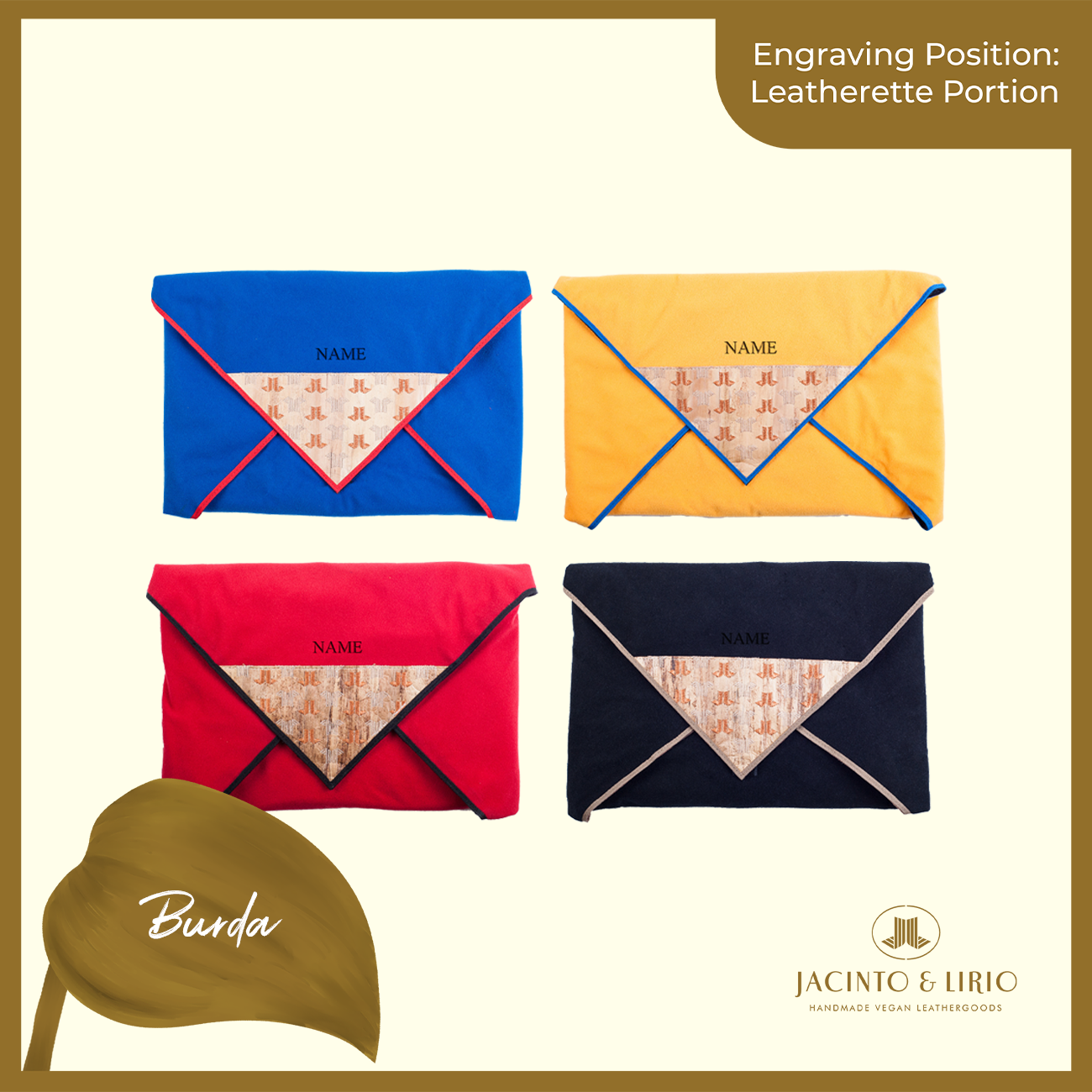 Logo Engraving Personalization on Leatherette Portion - Jacinto & Lirio