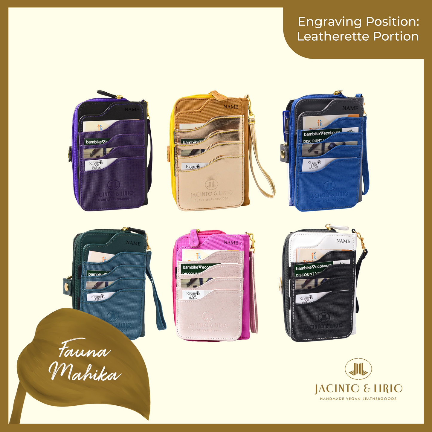 Logo Engraving Personalization on Leatherette Portion - Jacinto & Lirio