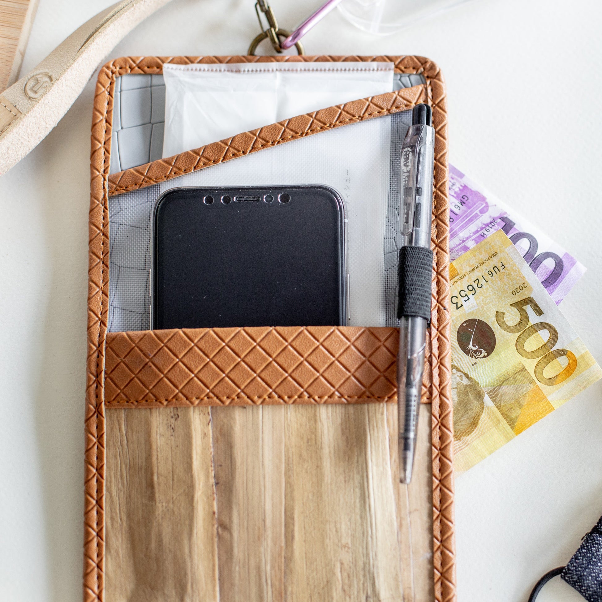 1 pc Lakbay Travel Essentials Kit with 1pc Faux Leather Lanyard with Vegan Leather Accent